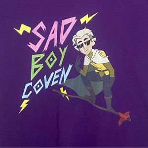 Disney’s “Owl House” Sad Boy Coven Purple Shirt Adult Size Small